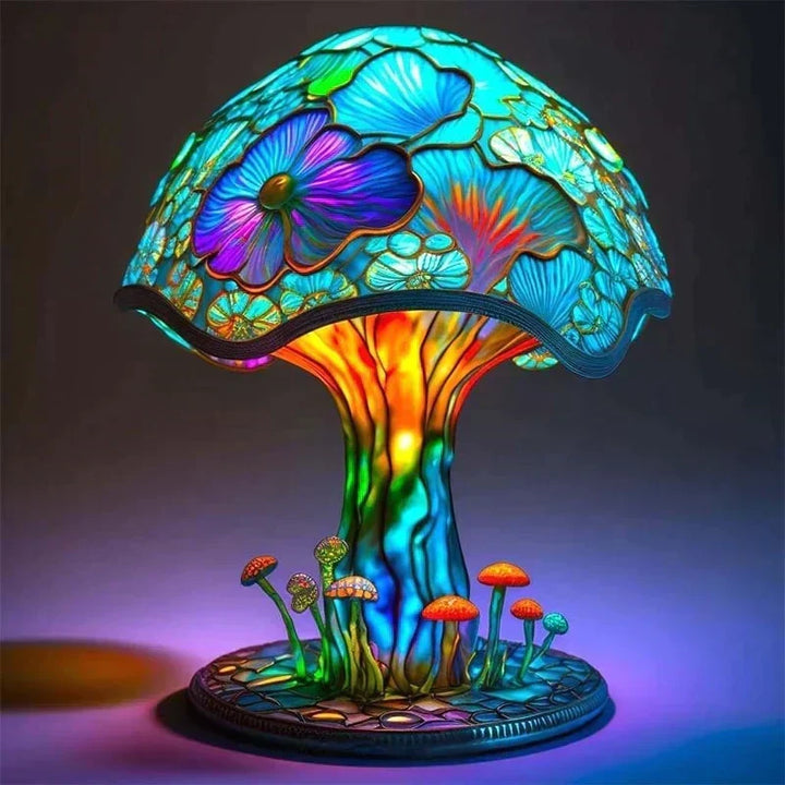 coloured Panel Table Lamp with Retro Design and Warm Ambient Glow