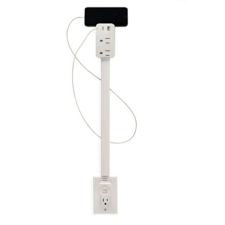 Retractable Power Outlet with 2 AC Sockets and Fast Charging Ports