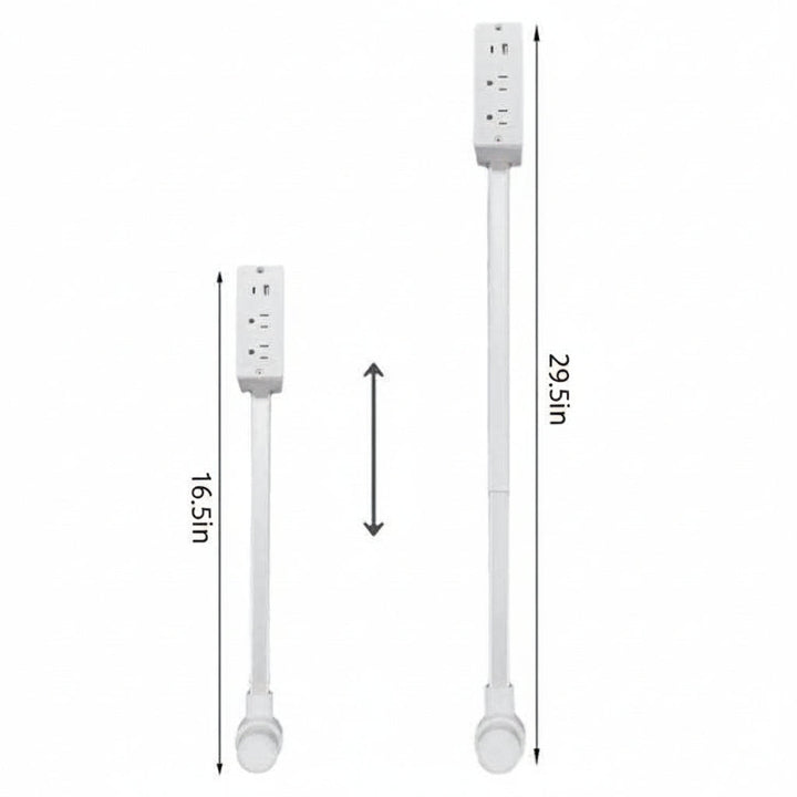 Retractable Power Outlet with 2 AC Sockets and Fast Charging Ports