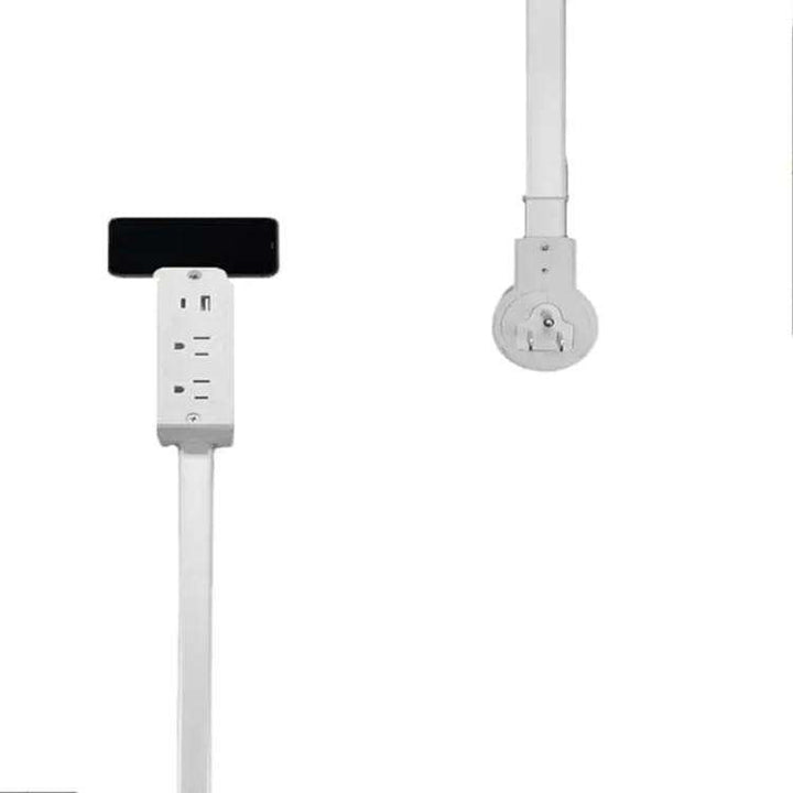 Retractable Power Outlet with 2 AC Sockets and Fast Charging Ports