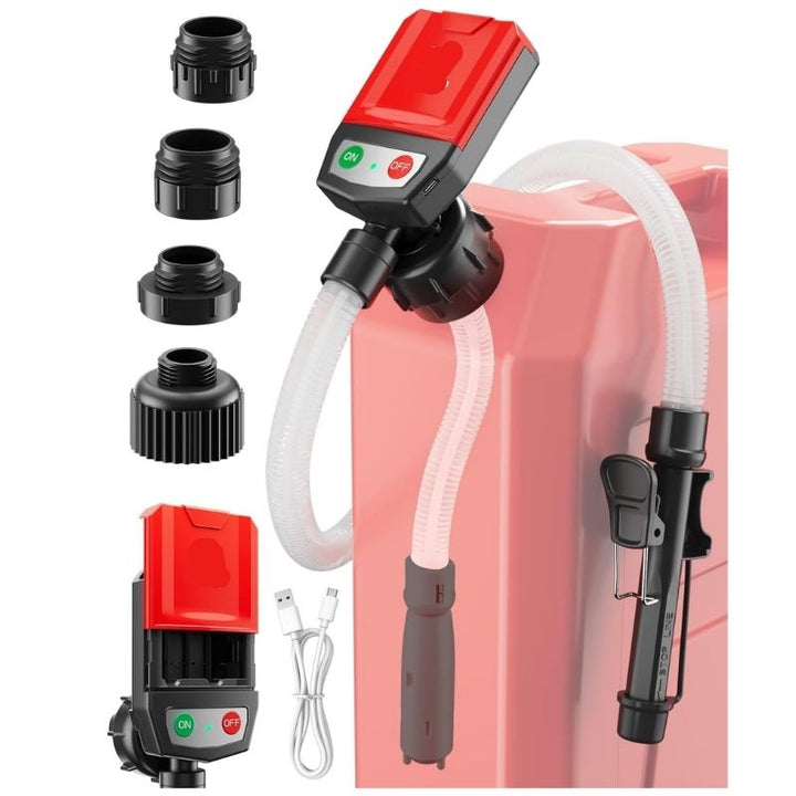 Battery Powered Fuel Transfer Pump with Automatic Sensor and Four Tank Adapters