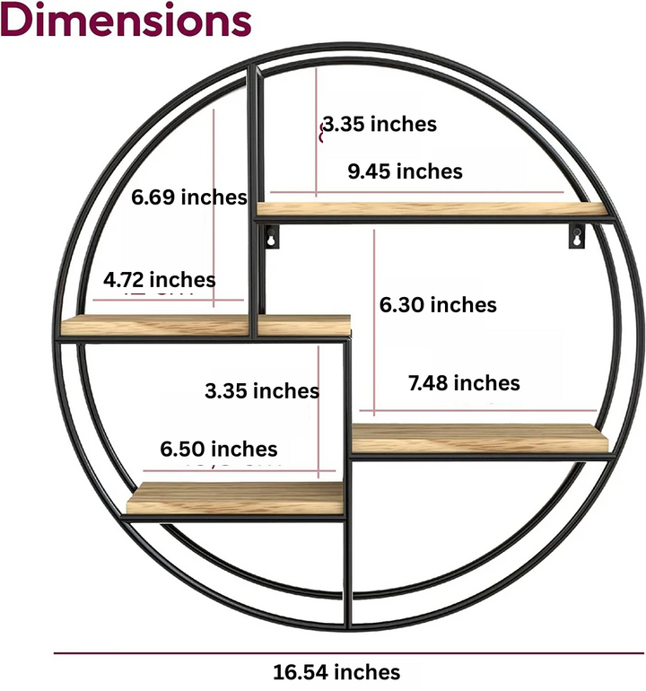 Industrial Round Wall Shelf