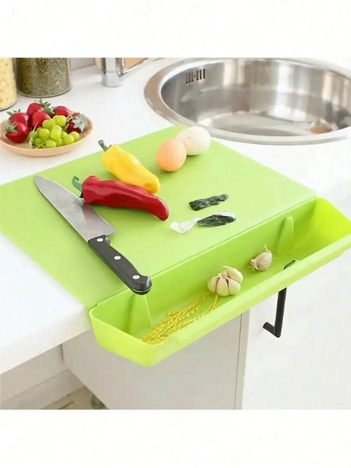 2 in 1 Cutting Board with Container Tray