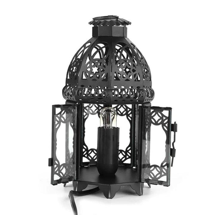 Vintage Iron Salt Rock Tabletop Lamp