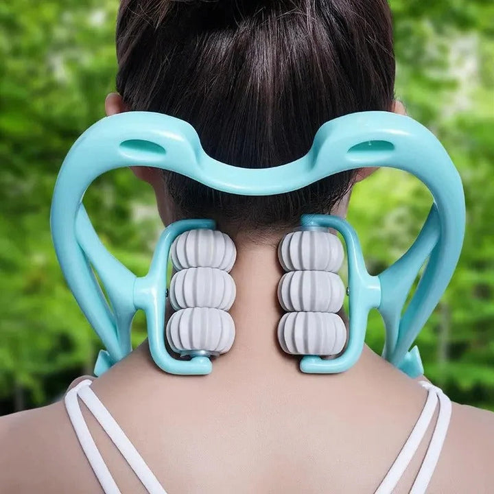 Manual Neck and Shoulder Massager with Kneading Rollers