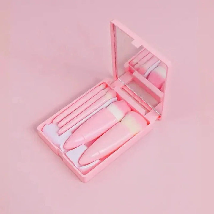 Mini Makeup Brush Set with Mirror