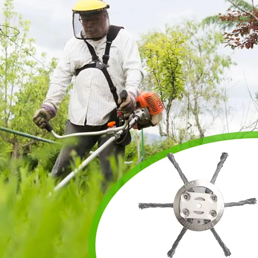 Wire Brush Trimmer Head for Weeds, Moss and Rust Removal