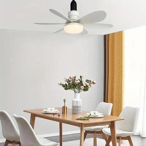 Ceiling Light Fan with LED, E27 Socket Mount with Remote Control