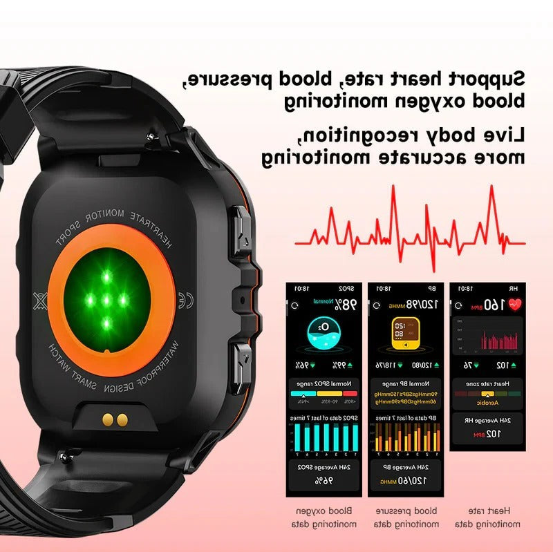 Waterproof Smartwatch,  Fitness Tracking, Bluetooth 5.0