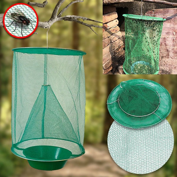 Reusable Fly Trap, Outdoor Hanging Fly Catcher, Chemical-Free and Washable
