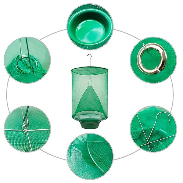 Reusable Fly Trap, Outdoor Hanging Fly Catcher, Chemical-Free and Washable