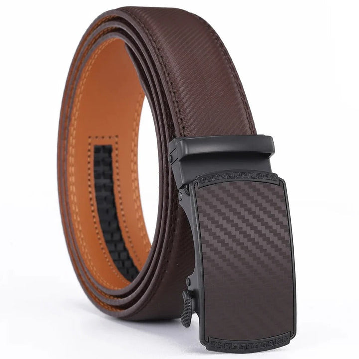Mens Leather Belt with Automatic Buckle