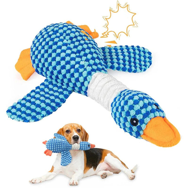 Duck Plush Chew Toy for Dogs with Squeaker