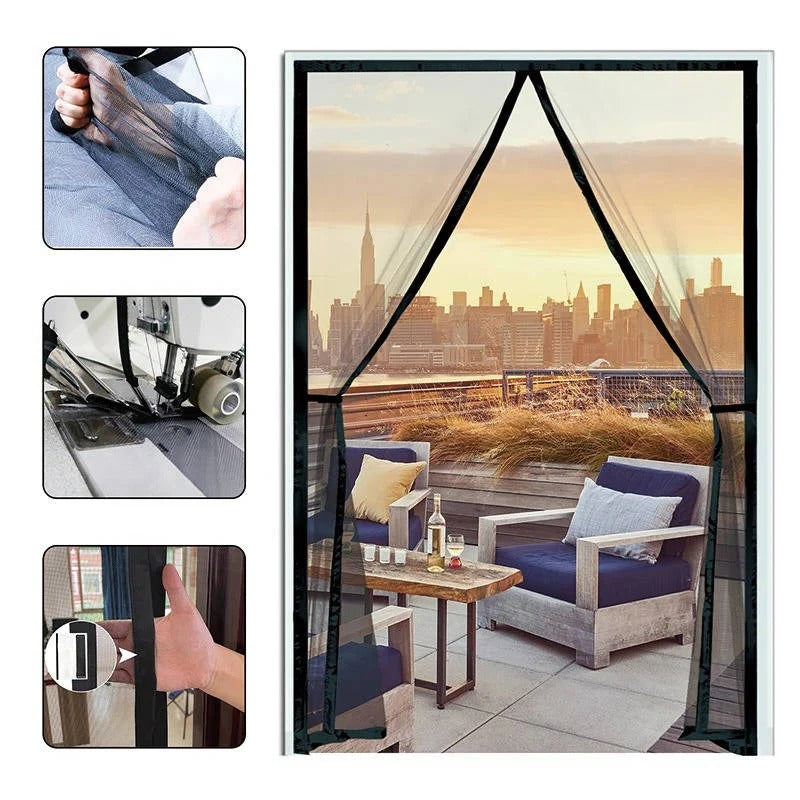 Adjustable Magnetic Screen Door for Insect Protection