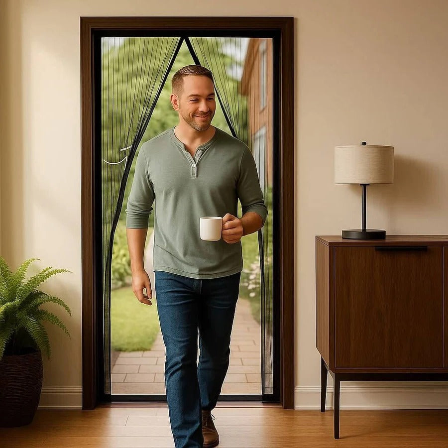 Adjustable Magnetic Screen Door for Insect Protection