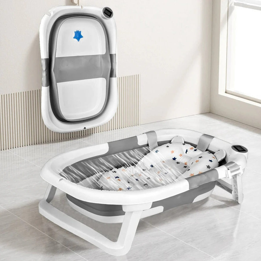 Foldable Newborn Bathing Tub with Temperature Indicator