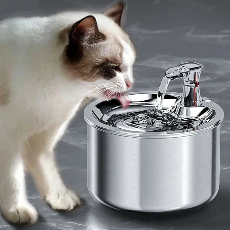 PurrFlow Smart Cat Fountain Stainless Steel with Filter and Auto-Sensor
