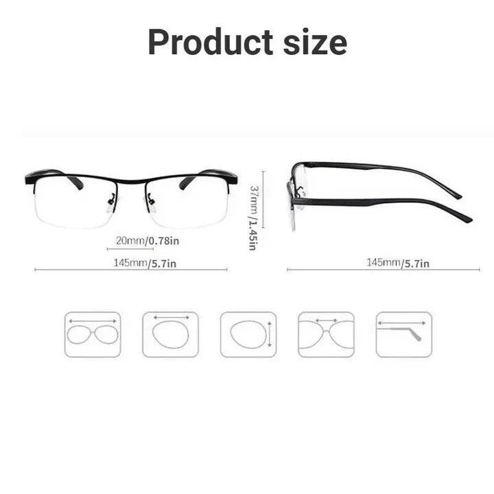 Smart Progressive Reading Glasses with Blue Light and UV Protection