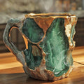 Faceted Mineral Crystal Coffee Mug – Elegant Glass Cup