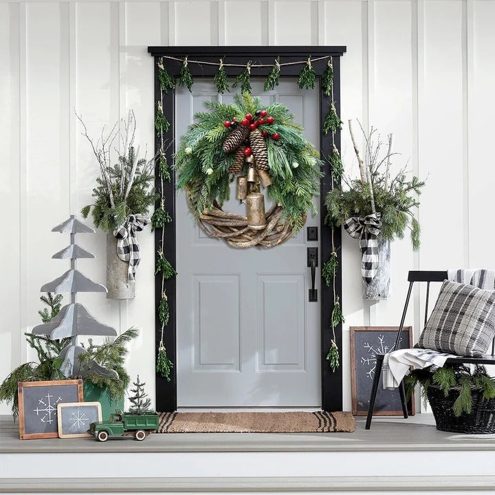 Rustic Boho Holiday Wreath for Door and Wall Display