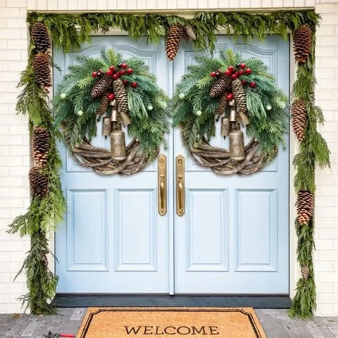 Rustic Boho Holiday Wreath for Door and Wall Display