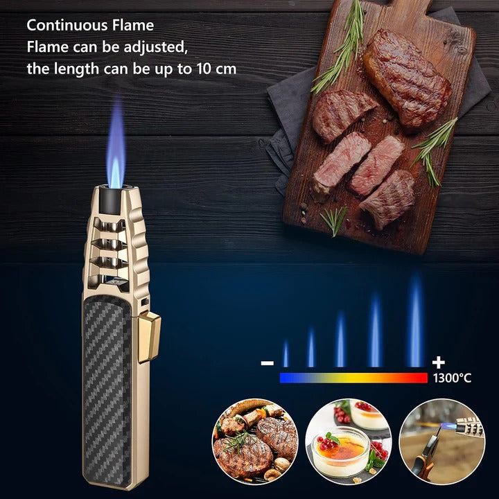 Adjustable Flame Torch Lighter – Blue Flame for Kitchen and Outdoor Use