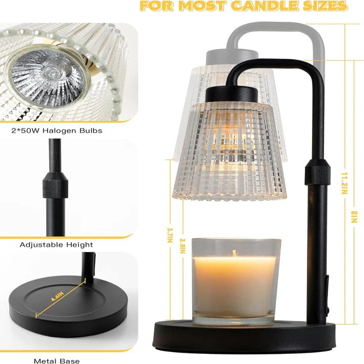 Candle Warmer Lamp, Adjustable Brightness with Timer and Dimmer