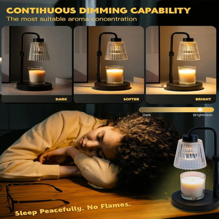 Candle Warmer Lamp, Adjustable Brightness with Timer and Dimmer