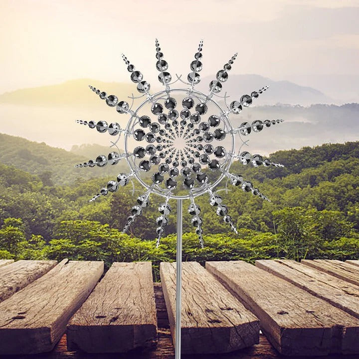 Large Kinetic Wind Spinner, Metal Outdoor Garden Sculpture