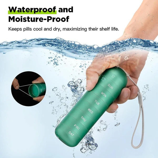 Aluminum Pill Organizer Box, Seven-Day Travel Container