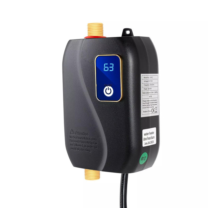 Electric Instant Water Heater with Digital Display and Wall Mount
