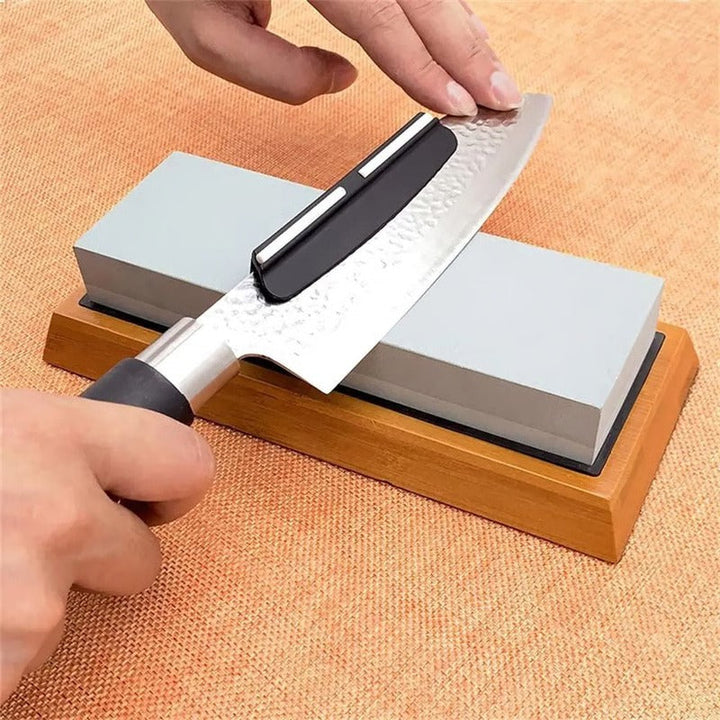 Fixed Angle Knife Sharpening Guide with Whetstone for Professional Edge Control