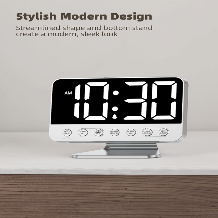 Alarm Clock with Battery Backup and USB Phone Charging Port, 2-Inch Display