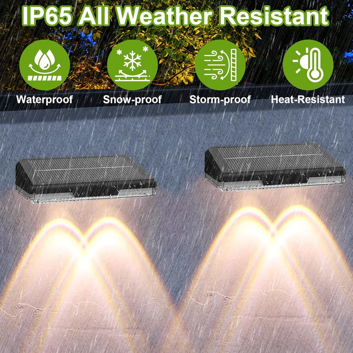 Solar Fence Post Lights with Auto Dusk Sensor and Multicolour LED, 8-Pack