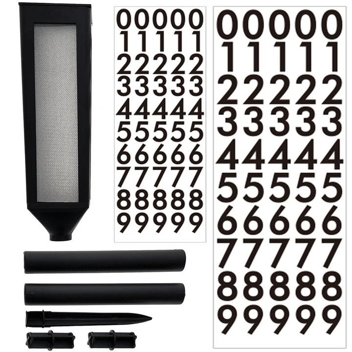 Illuminated House Number Stake with Solar Power and Adjustable Height Spacers