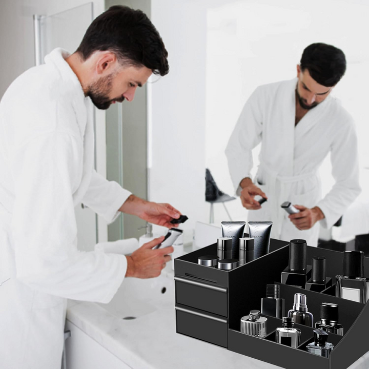 Bottle Storage Stand with Multiple Slots and Stable Base for Vanity