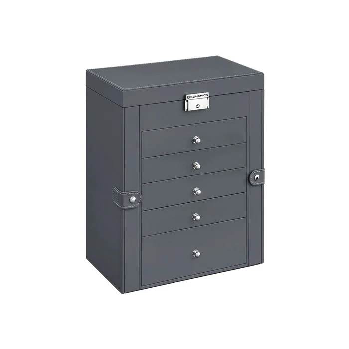 Multi-Level jewellery Organizer with Mirror and Locking Mechanism