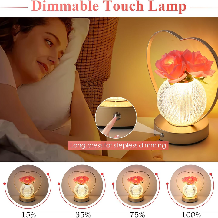Rechargeable Sunflower Night Light with Touch Dimming and Charging Cable