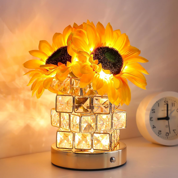 Rechargeable Sunflower Night Light with Touch Dimming and Charging Cable