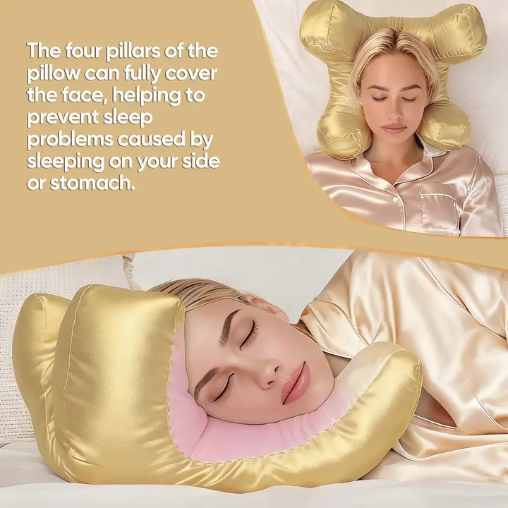Side Sleeper Pillow with Raised Pillar Frame and Removable Washable Cover