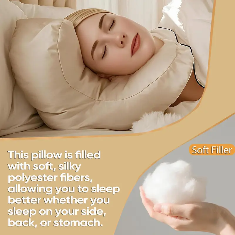 Side Sleeper Pillow with Raised Pillar Frame and Removable Washable Cover