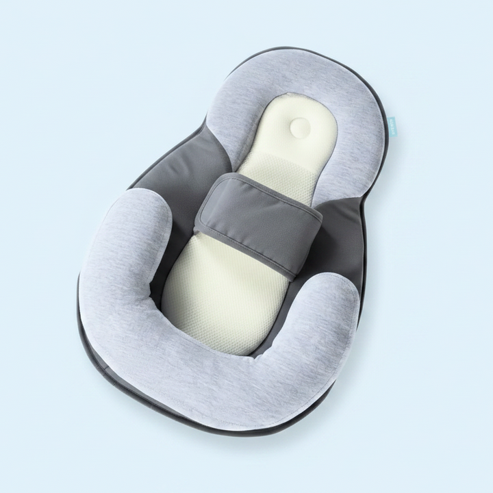 Portable Baby Lounger with Adjustable Strap and Raised Side Cushions