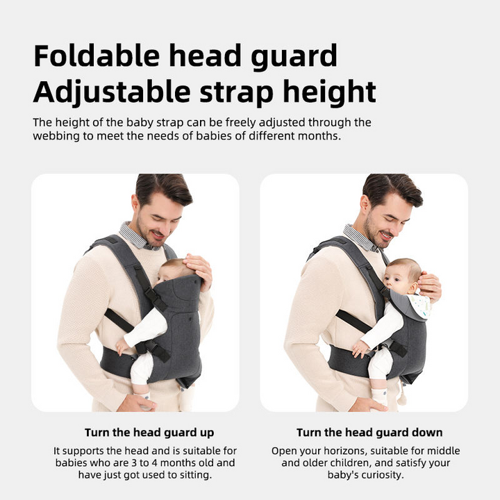 Baby Wrap Carrier with Three Carry Positions and M-Position Seating for Newborns to Toddlers