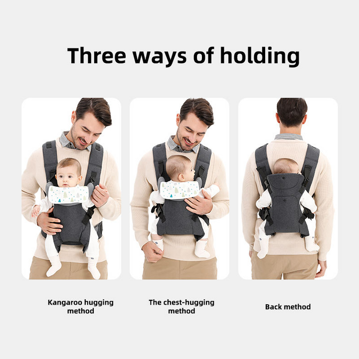 Baby Wrap Carrier with Three Carry Positions and M-Position Seating for Newborns to Toddlers