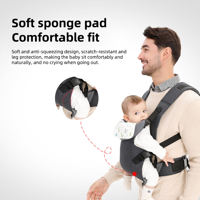 Baby Wrap Carrier with Three Carry Positions and M-Position Seating for Newborns to Toddlers