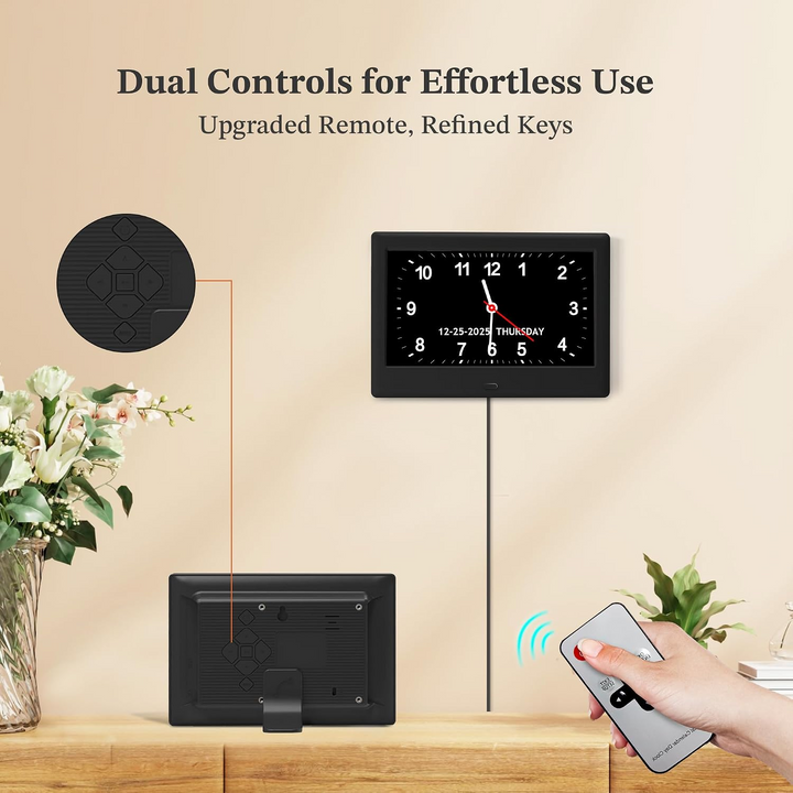 Activity Reminder Clock with Eight Daily Task Icons and Large Adjustable Display