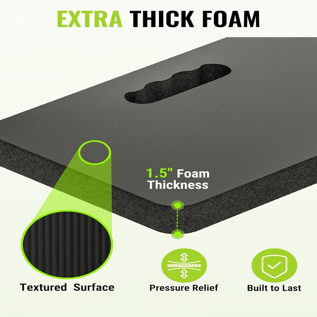 Thick Foam Knee Pads with Adjustable Straps and Moisture-Blocking Shell
