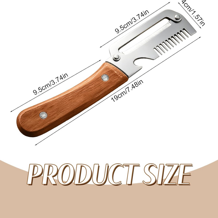 Root Vegetable Peeler with Wide Blade, Julienne Edge and Wooden Handle