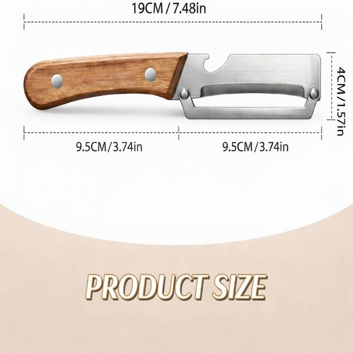 Root Vegetable Peeler with Wide Blade, Julienne Edge and Wooden Handle