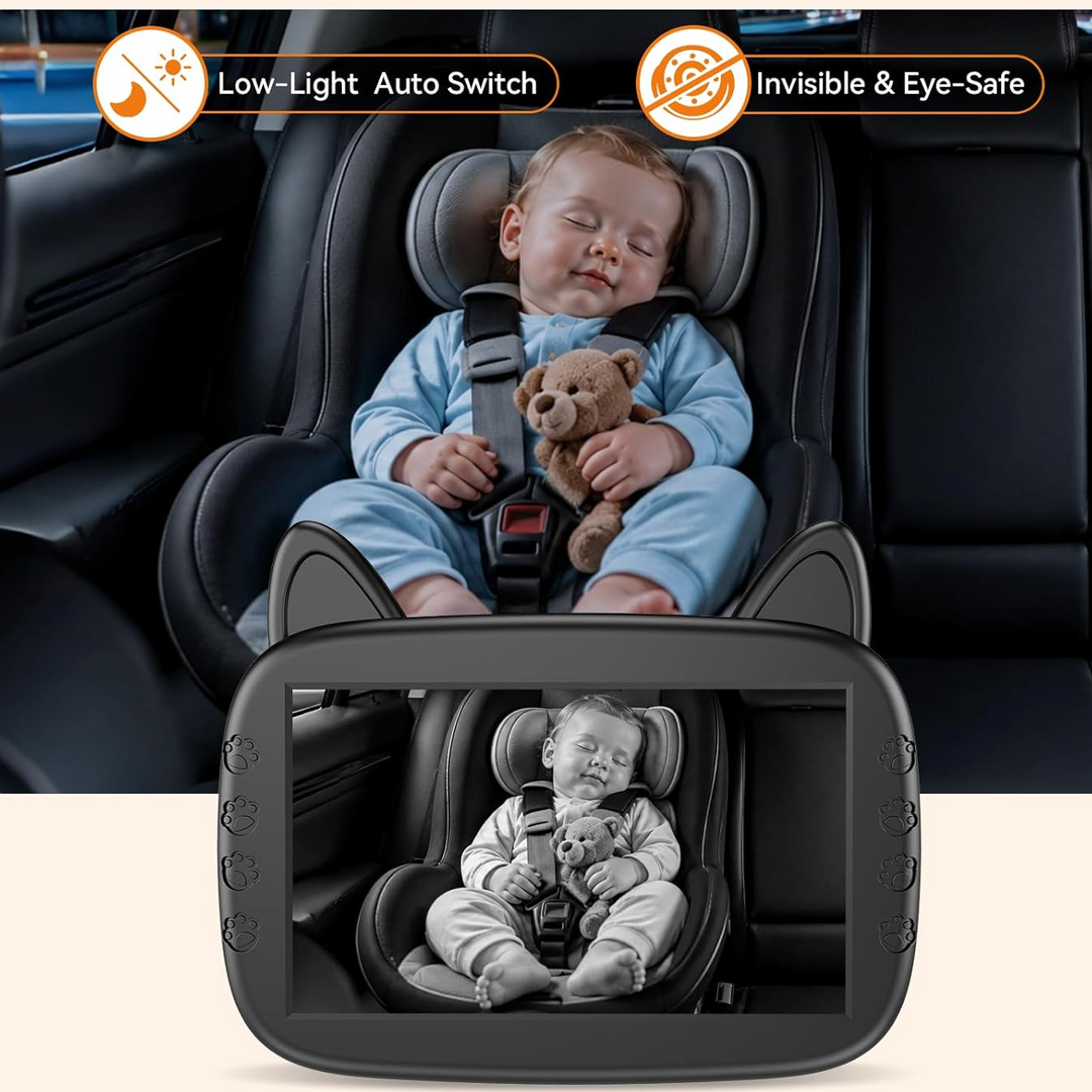 Rear View Baby Camera with Infrared Night Vision and Wide Angle Lens for Car Seats